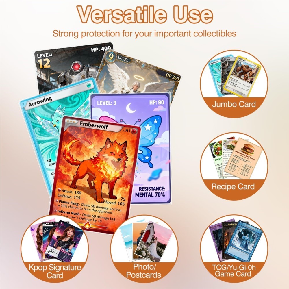 50–250 Stück transparente Jumb – Collector Card Sleeve Bewertung und Preis